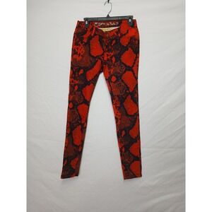 Princess Vera Wang Animal Print Skinny Jeans 2010s chic rocker